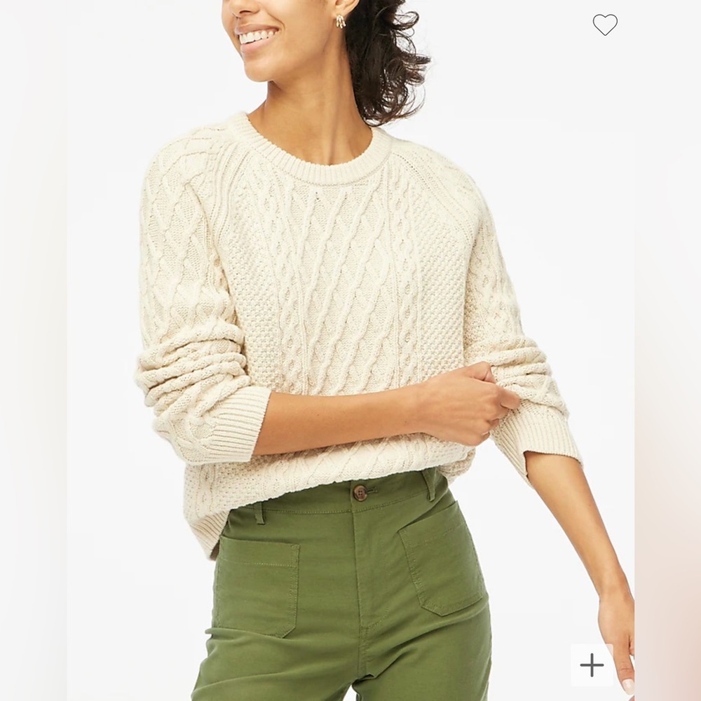 NWT J.Crew Factory Cable crewneck sweater